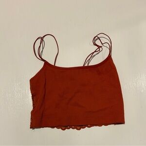 Gilly Hicks Rust Orange Cropped Cami with Double Straps